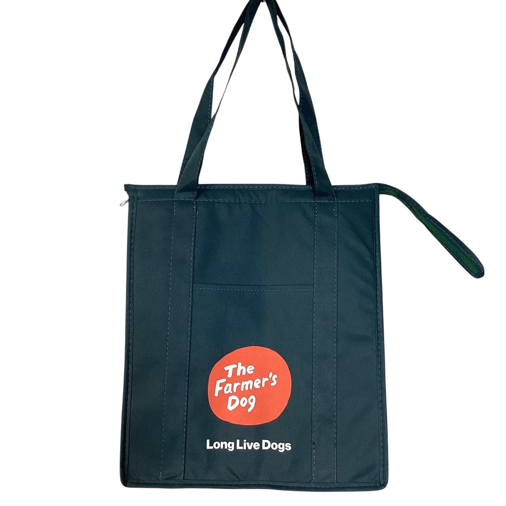 The Farmer's Dog Insulated Cooler Tote Bag Forest Green Long‎ Live Dogs Logo